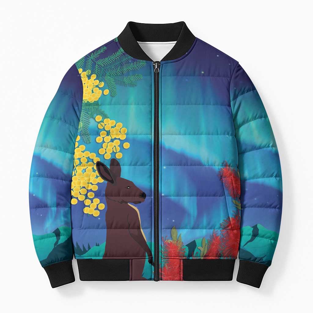 Australia Northern Lights Scenery Bomber Puffer Jacket