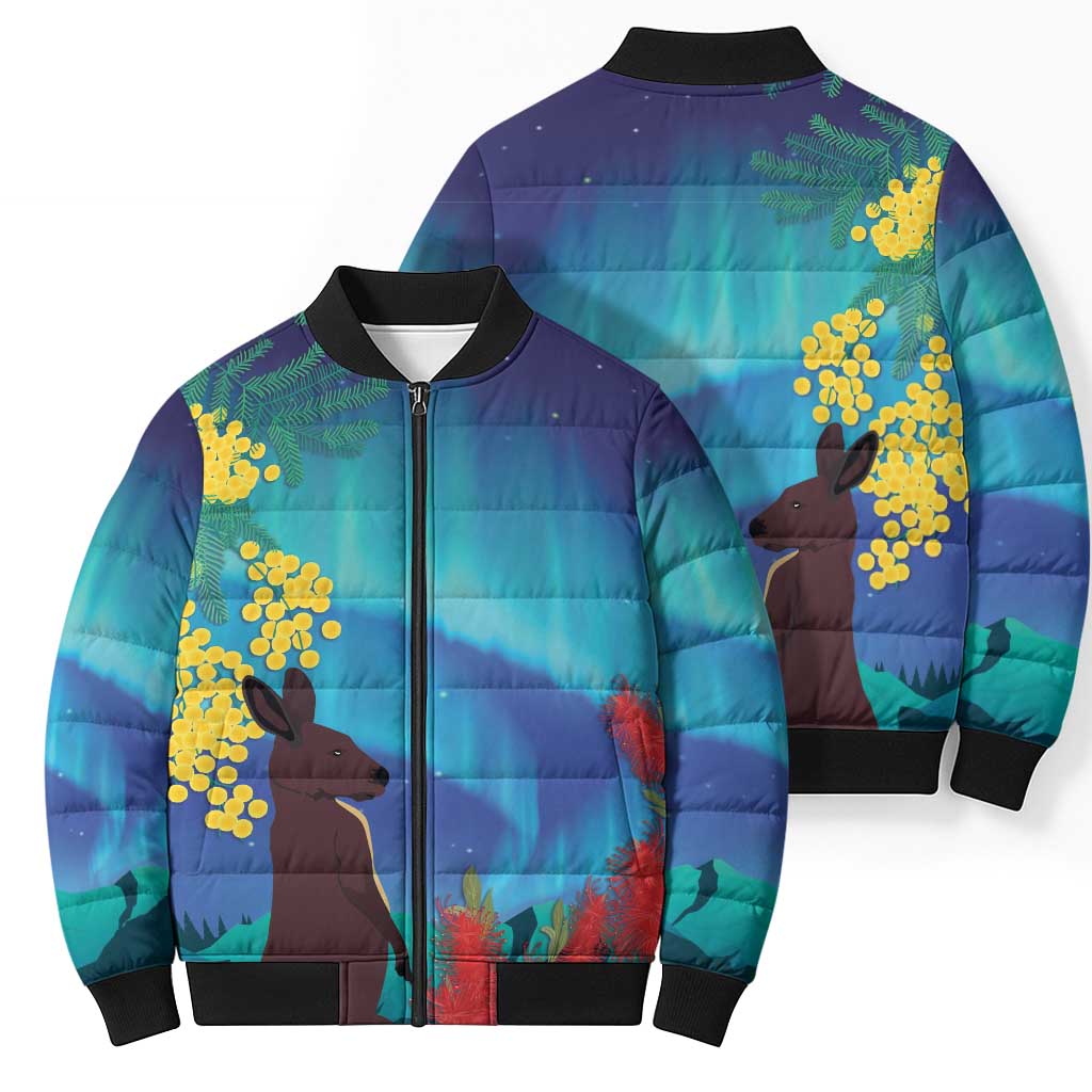 Australia Northern Lights Scenery Bomber Puffer Jacket