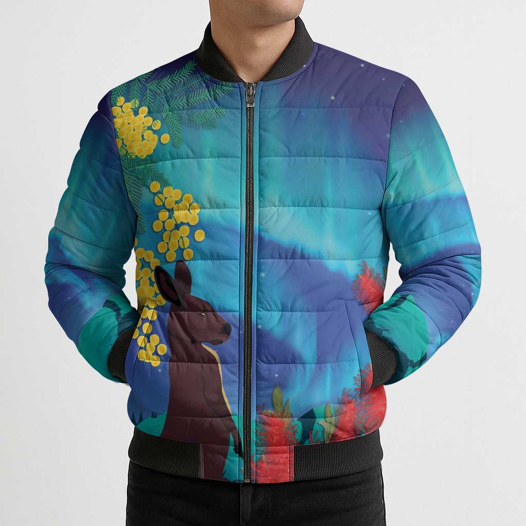 Australia Northern Lights Scenery Bomber Puffer Jacket