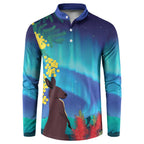 Australia Northern Lights Scenery Button Sweatshirt