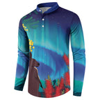 Australia Northern Lights Scenery Button Sweatshirt