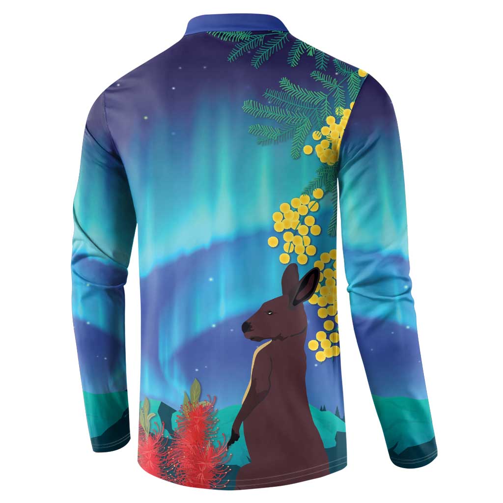 Australia Northern Lights Scenery Button Sweatshirt