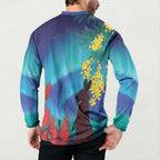 Australia Northern Lights Scenery Button Sweatshirt
