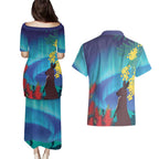 Australia Northern Lights Scenery Couples Matching Puletasi and Hawaiian Shirt