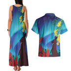 Australia Northern Lights Scenery Couples Matching Tank Maxi Dress and Hawaiian Shirt