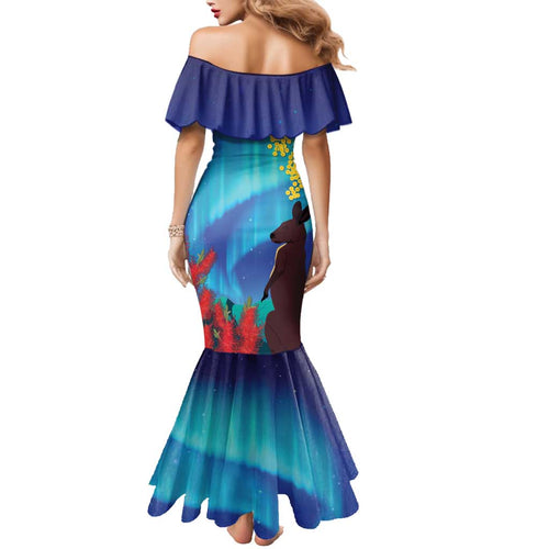 Australia Northern Lights Scenery Family Matching Mermaid Dress and Hawaiian Shirt