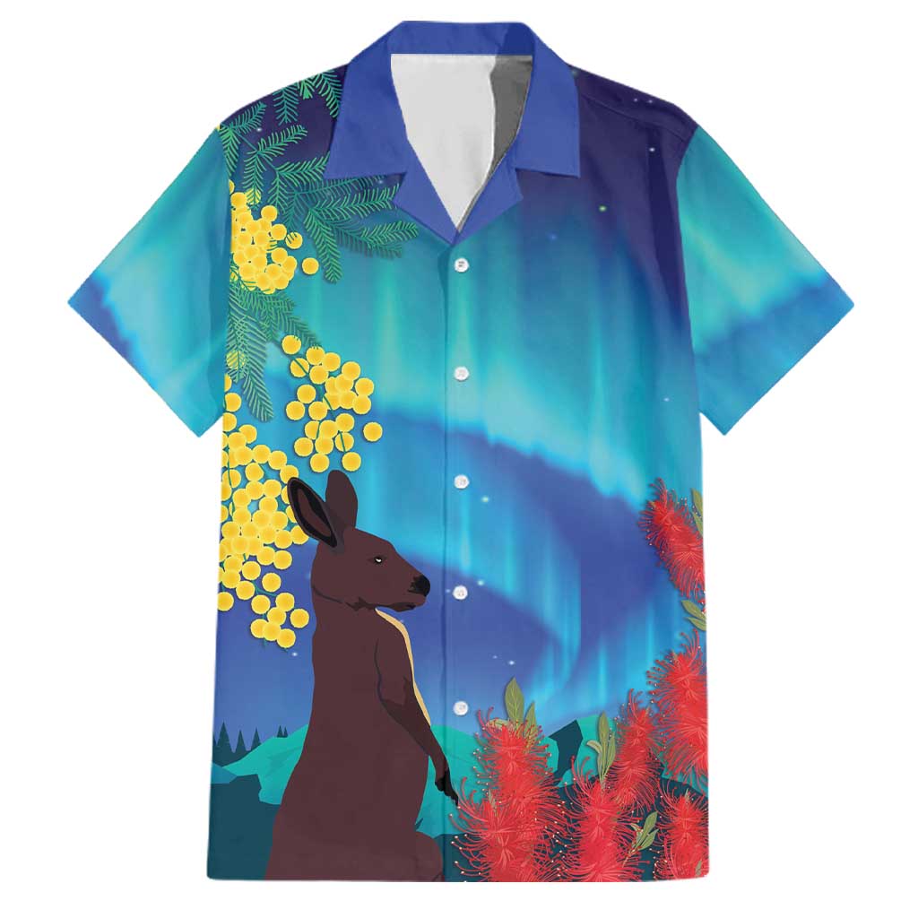 Australia Northern Lights Scenery Family Matching Puletasi and Hawaiian Shirt