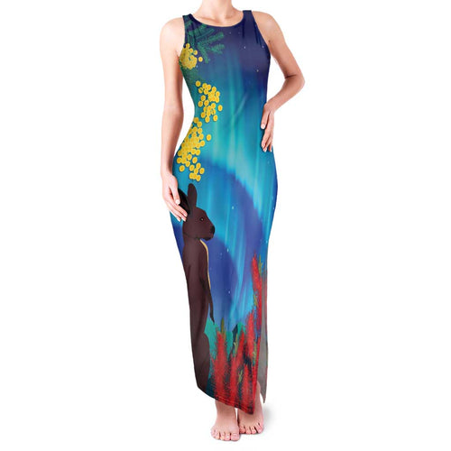 Australia Northern Lights Scenery Family Matching Tank Maxi Dress and Hawaiian Shirt