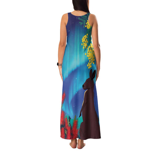 Australia Northern Lights Scenery Family Matching Tank Maxi Dress and Hawaiian Shirt
