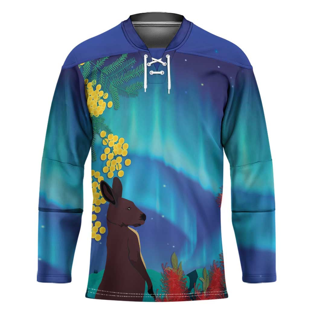 Australia Northern Lights Scenery Hockey Jersey