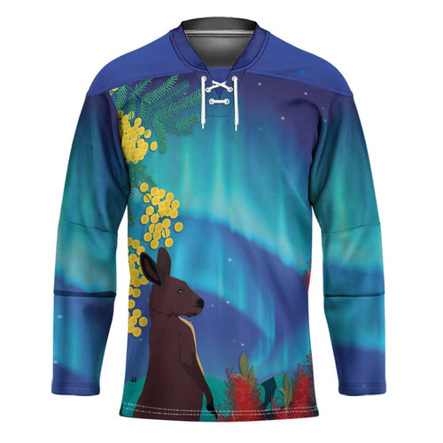 Australia Northern Lights Scenery Hockey Jersey