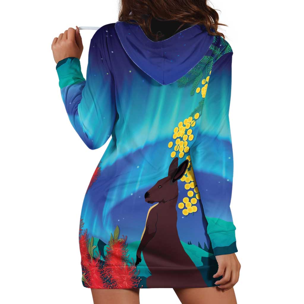 Australia Northern Lights Scenery Hoodie Dress