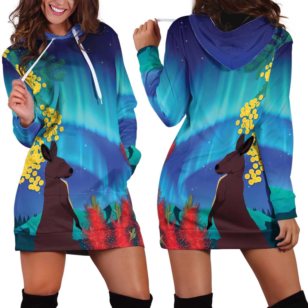 Australia Northern Lights Scenery Hoodie Dress