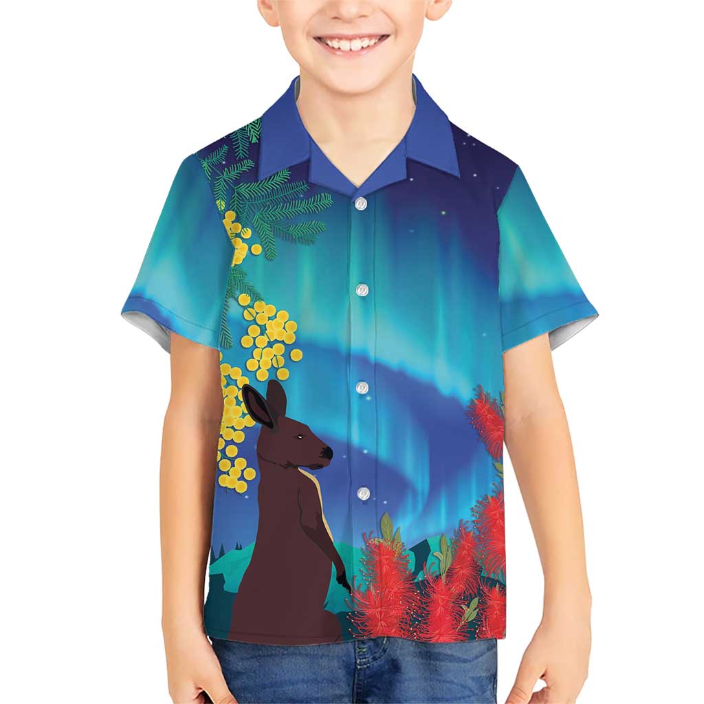 Australia Northern Lights Scenery Kid Hawaiian Shirt