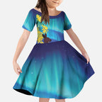 Australia Northern Lights Scenery Kid Short Sleeve Dress