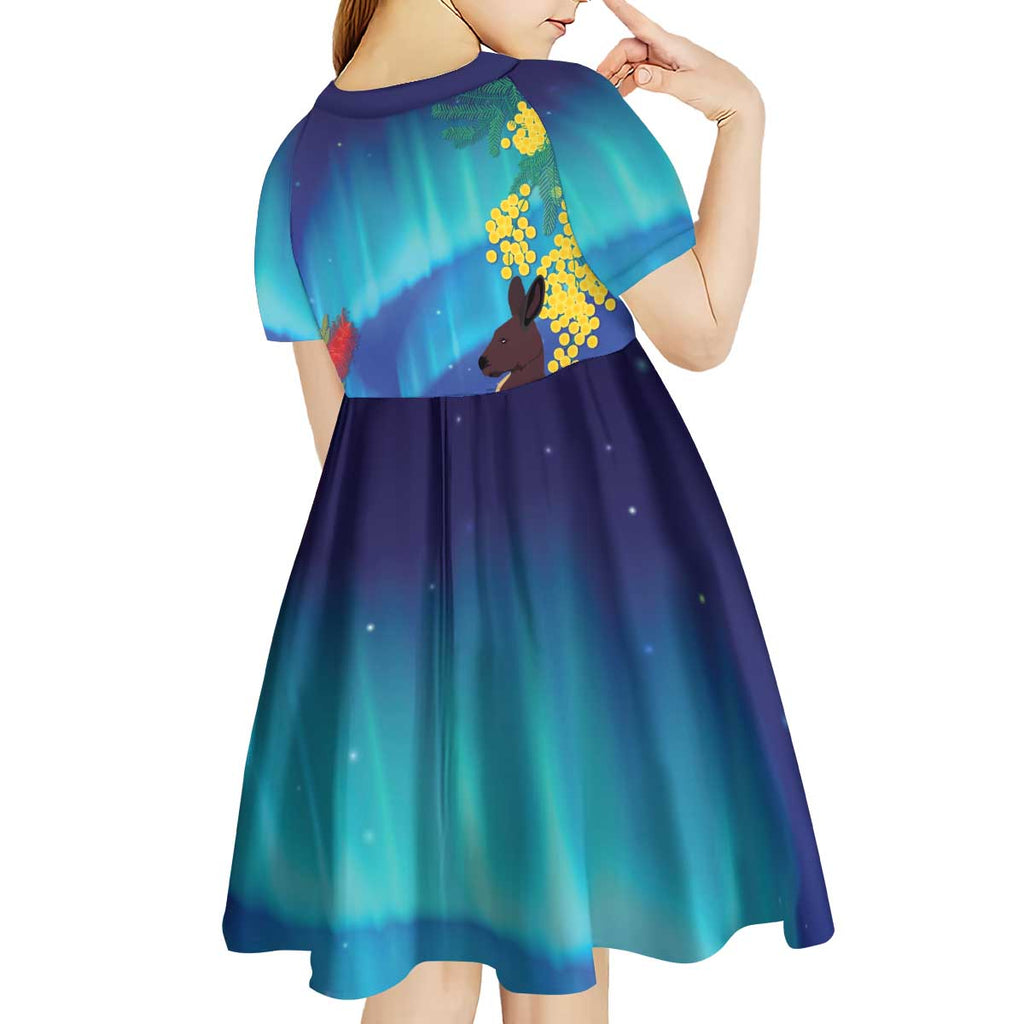 Australia Northern Lights Scenery Kid Short Sleeve Dress