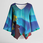 Australia Northern Lights Scenery Kimono Sleeve Blouse