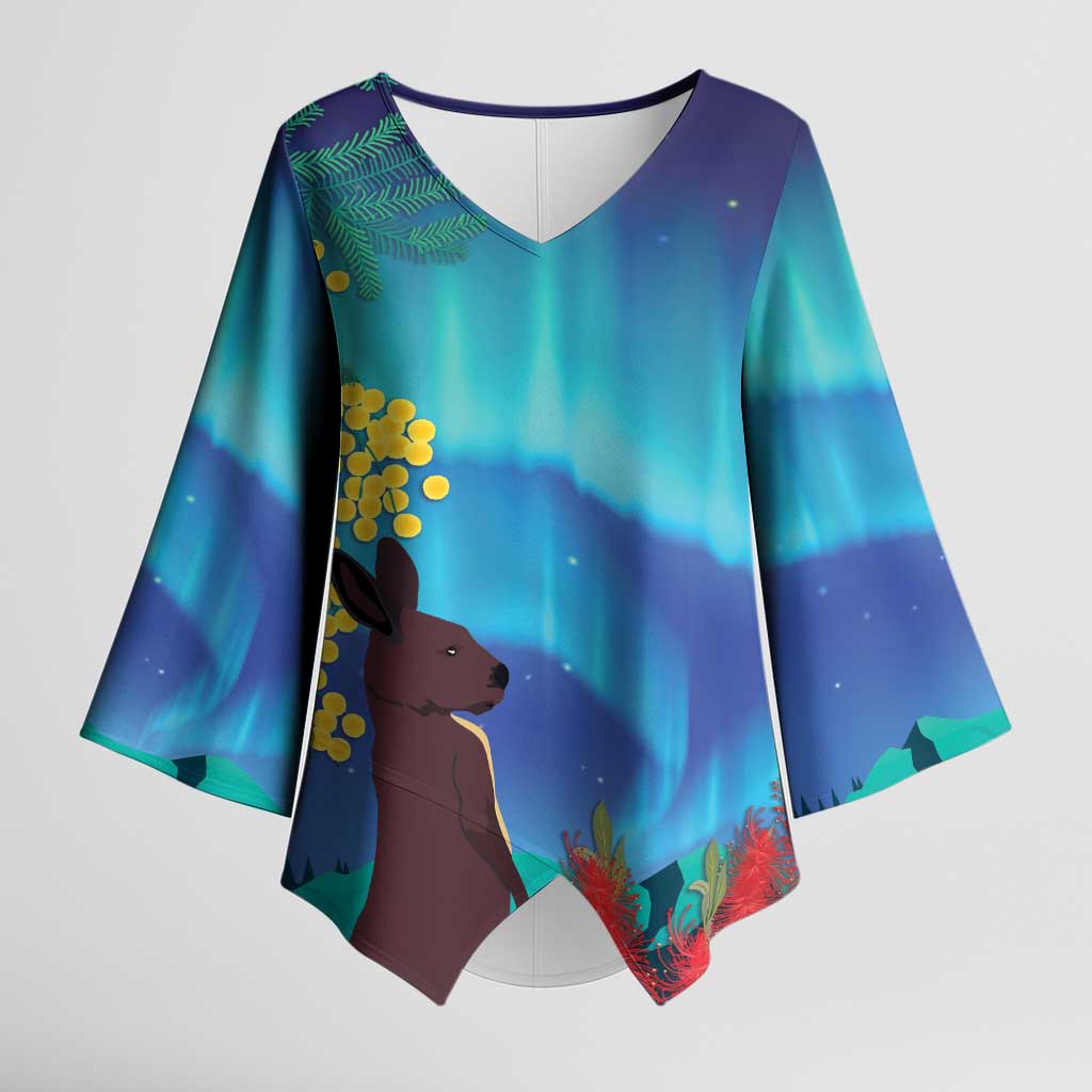 Australia Northern Lights Scenery Kimono Sleeve Blouse