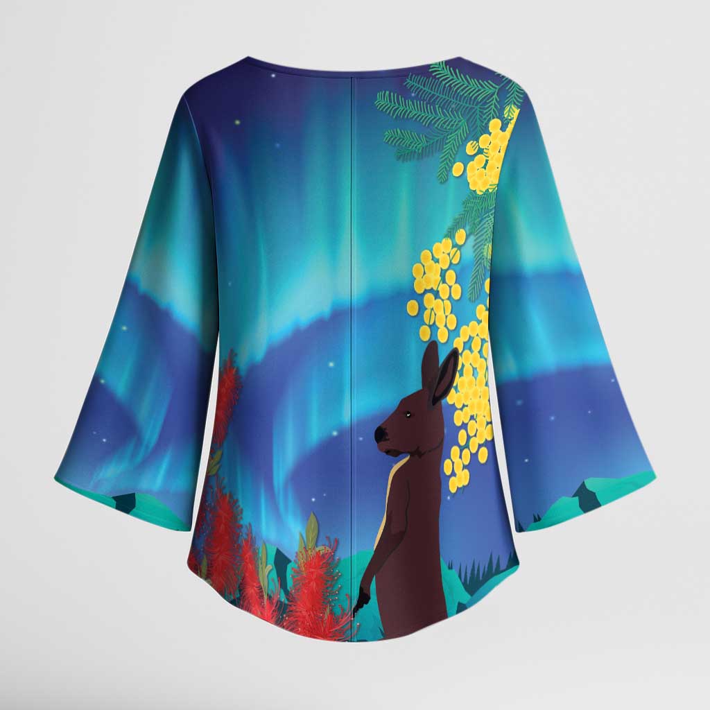 Australia Northern Lights Scenery Kimono Sleeve Blouse