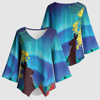 Australia Northern Lights Scenery Kimono Sleeve Blouse
