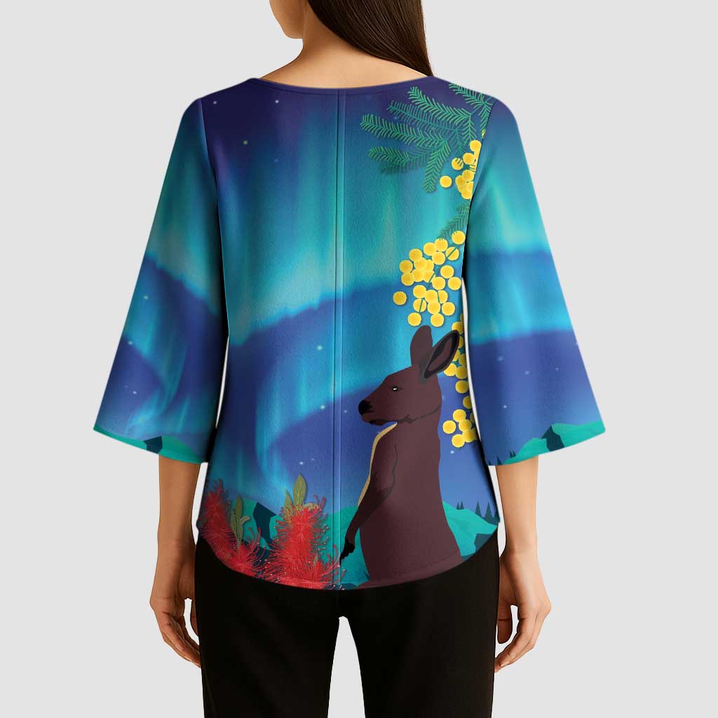 Australia Northern Lights Scenery Kimono Sleeve Blouse