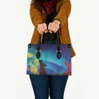 Australia Northern Lights Scenery Leather Bag