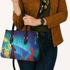 Australia Northern Lights Scenery Leather Bag