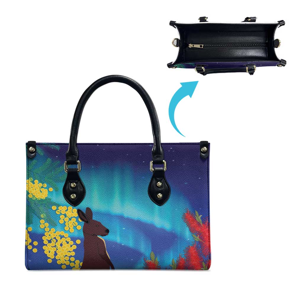 Australia Northern Lights Scenery Leather Bag