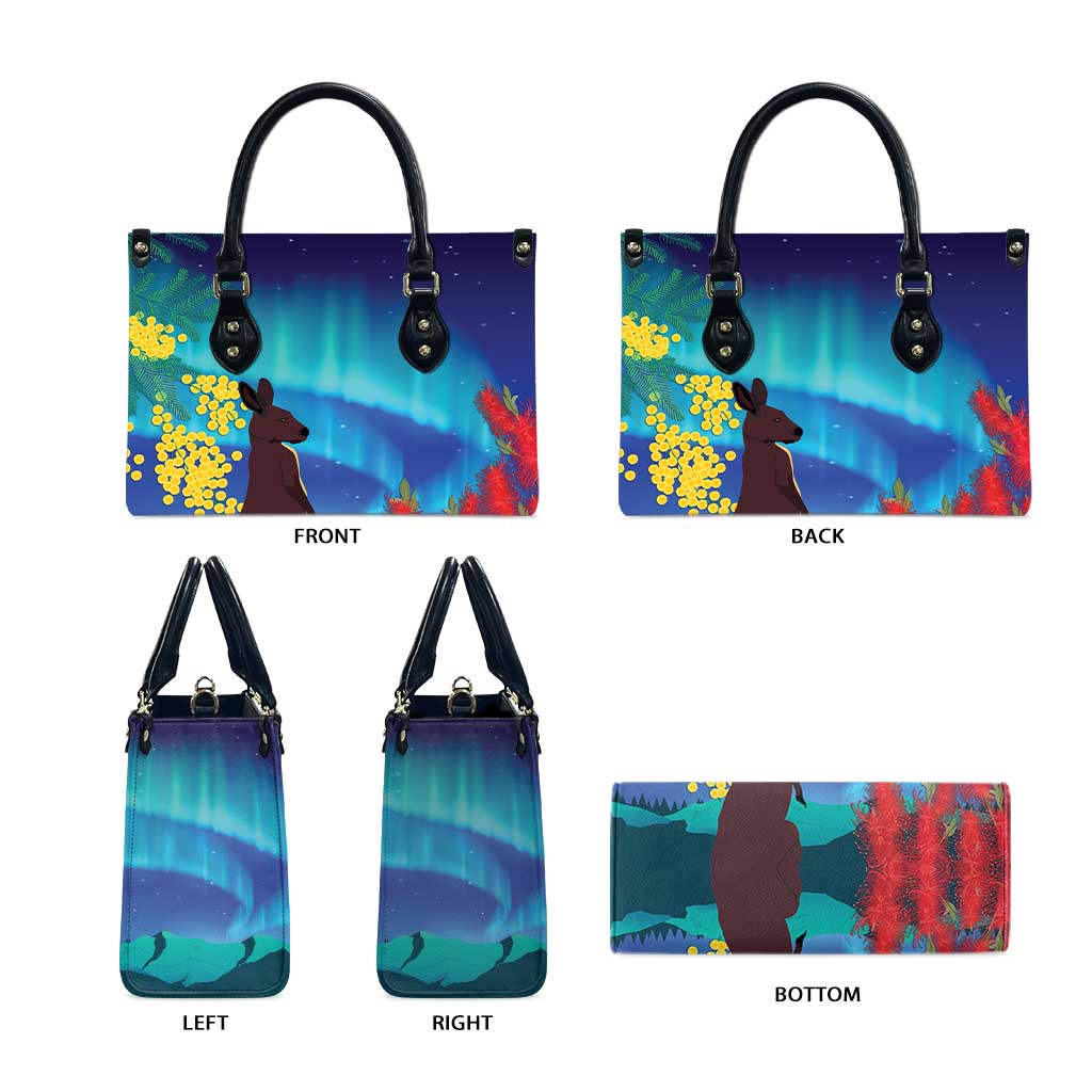 Australia Northern Lights Scenery Leather Bag