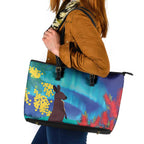 Australia Northern Lights Scenery Leather Tote Bag