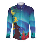 Australia Northern Lights Scenery Long Sleeve Button Shirt
