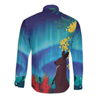 Australia Northern Lights Scenery Long Sleeve Button Shirt