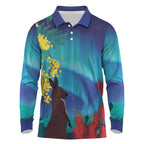 Australia Northern Lights Scenery Long Sleeve Polo Shirt