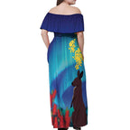 Australia Northern Lights Scenery Off Shoulder Maxi Dress