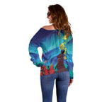 Australia Northern Lights Scenery Off Shoulder Sweater