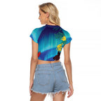 Australia Northern Lights Scenery Raglan Cropped T Shirt