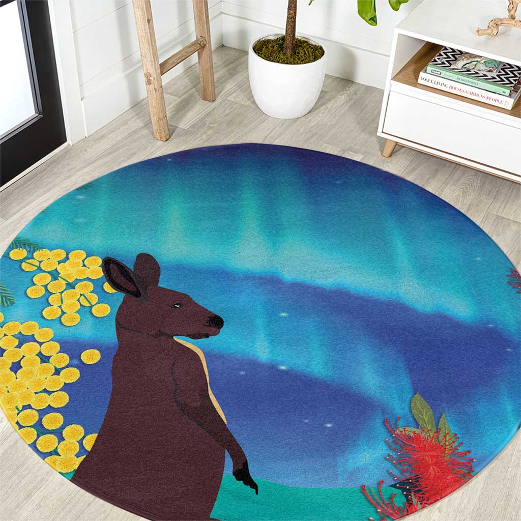 Australia Northern Lights Scenery Round Carpet