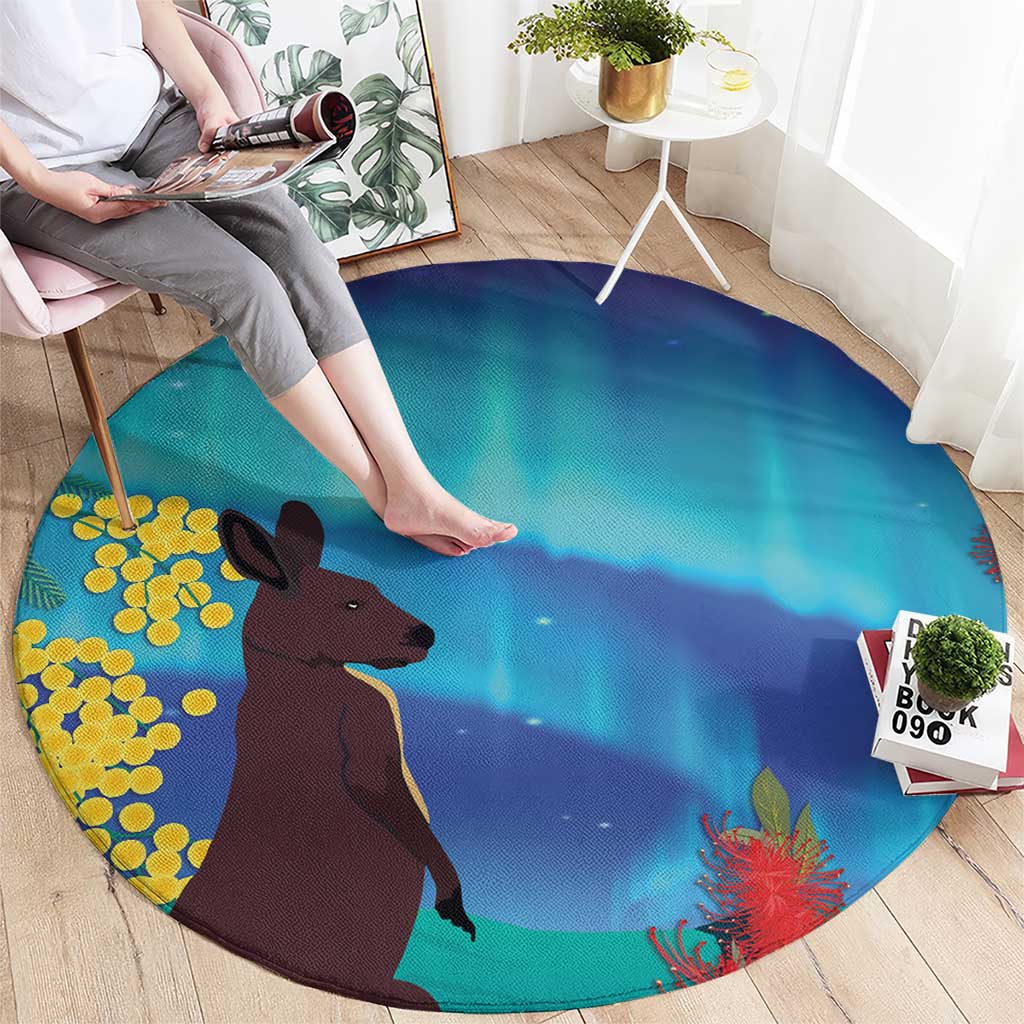 Australia Northern Lights Scenery Round Carpet