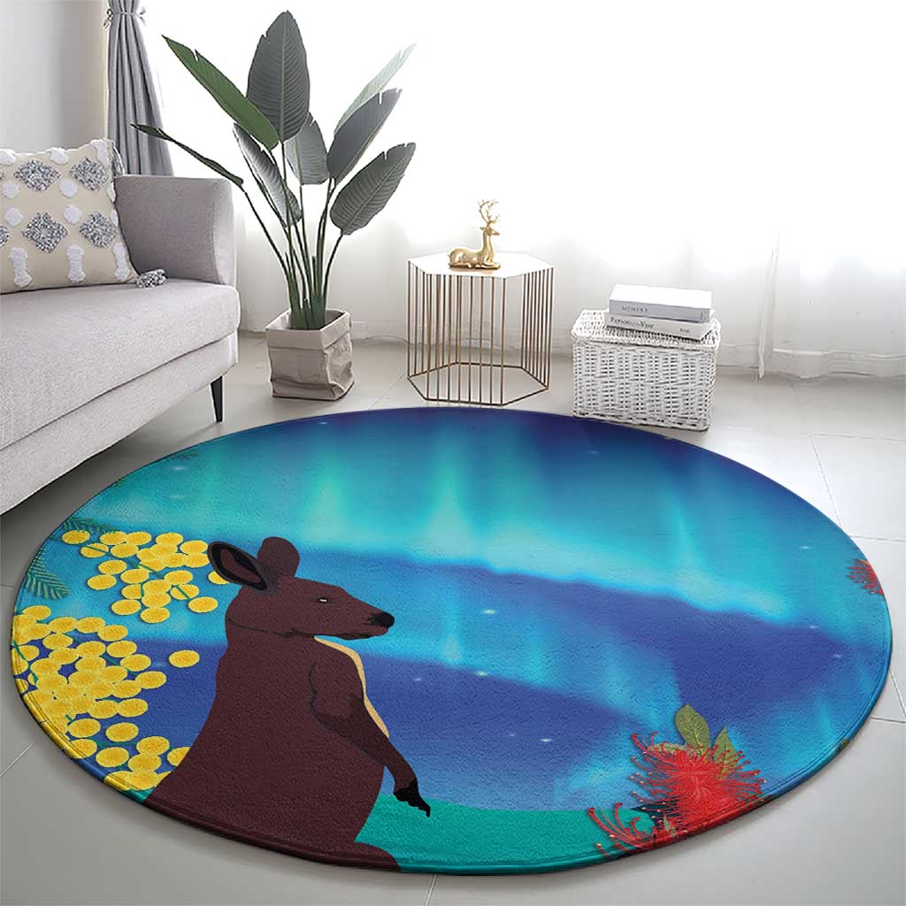 Australia Northern Lights Scenery Round Carpet