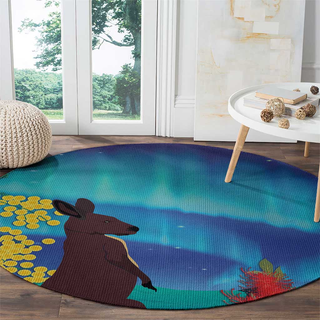 Australia Northern Lights Scenery Round Carpet