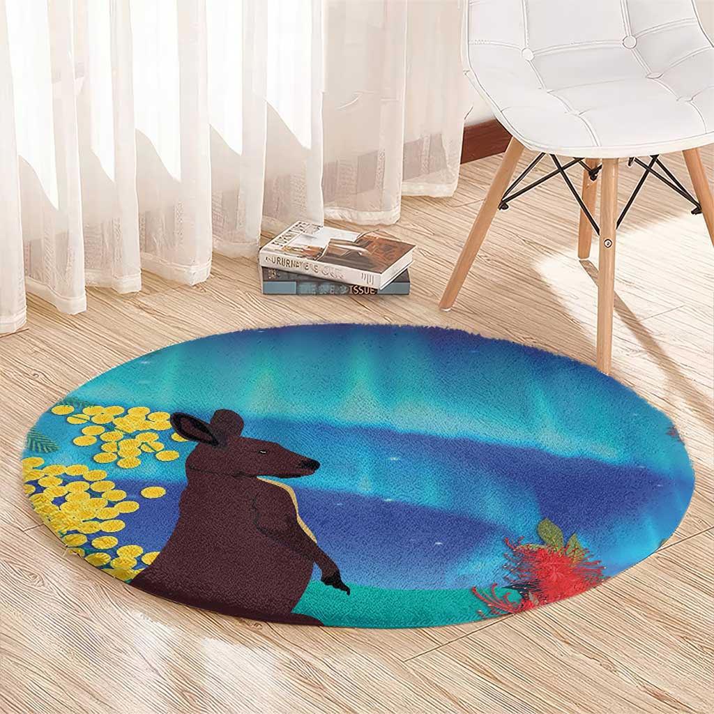 Australia Northern Lights Scenery Round Carpet