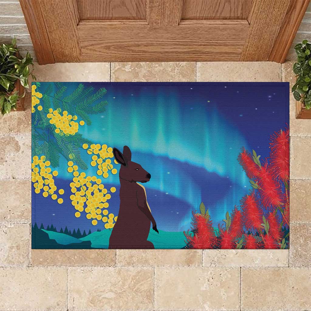 Australia Northern Lights Scenery Rubber Doormat