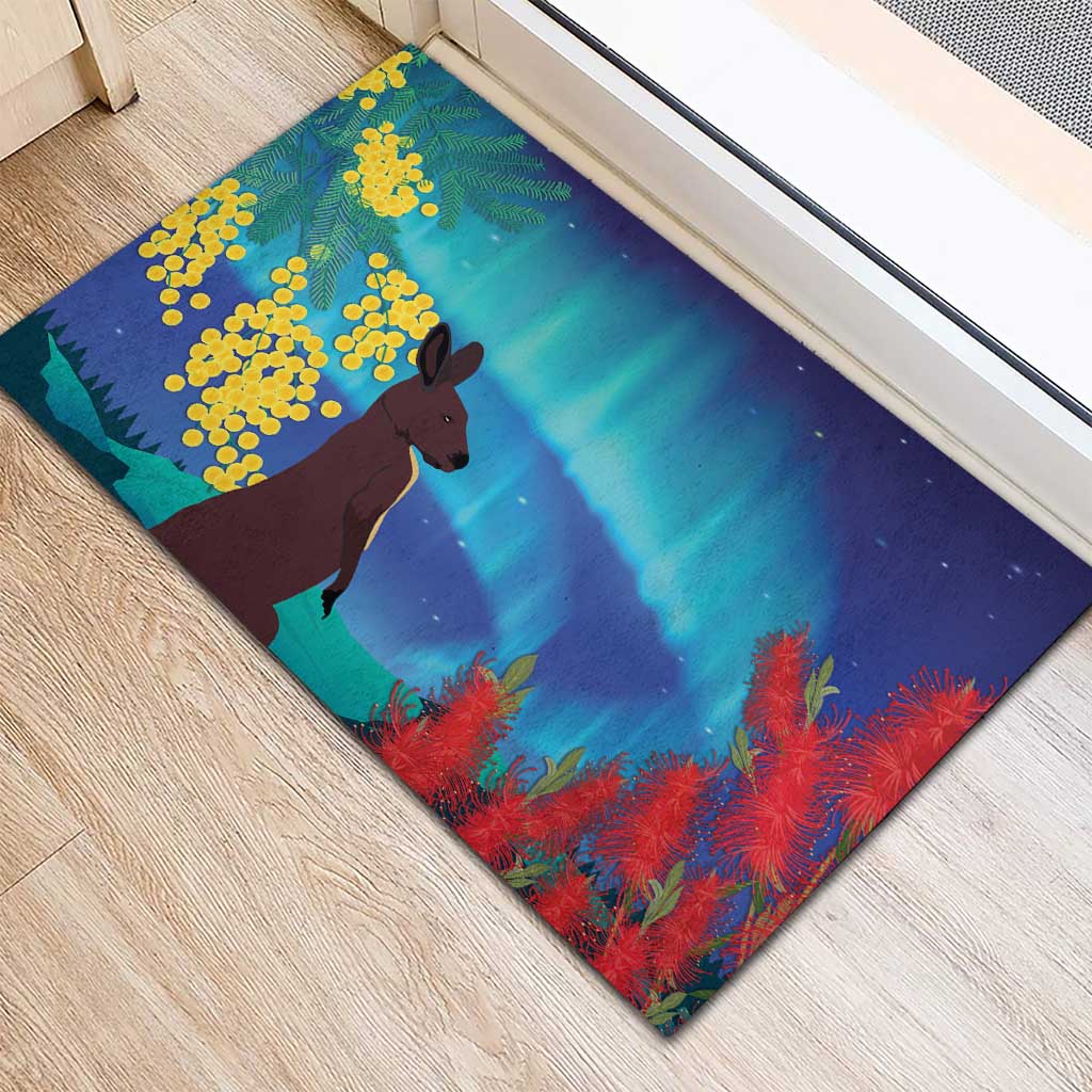 Australia Northern Lights Scenery Rubber Doormat