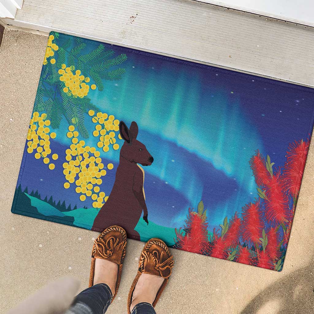 Australia Northern Lights Scenery Rubber Doormat