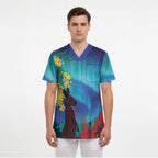 Australia Northern Lights Scenery Scrub Top