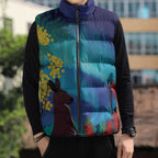 Australia Northern Lights Scenery Sleeveless Puffer Jacket