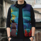 Australia Northern Lights Scenery Sleeveless Puffer Jacket