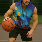 Australia Northern Lights Scenery Sleeveless Zip Hoodie