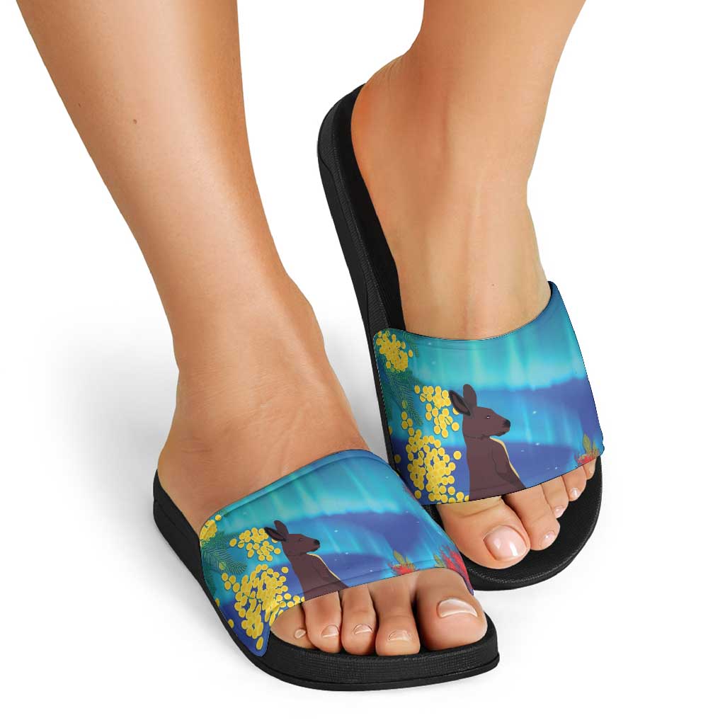 Australia Northern Lights Scenery Slide Sandals