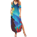 Australia Northern Lights Scenery Summer Maxi Dress